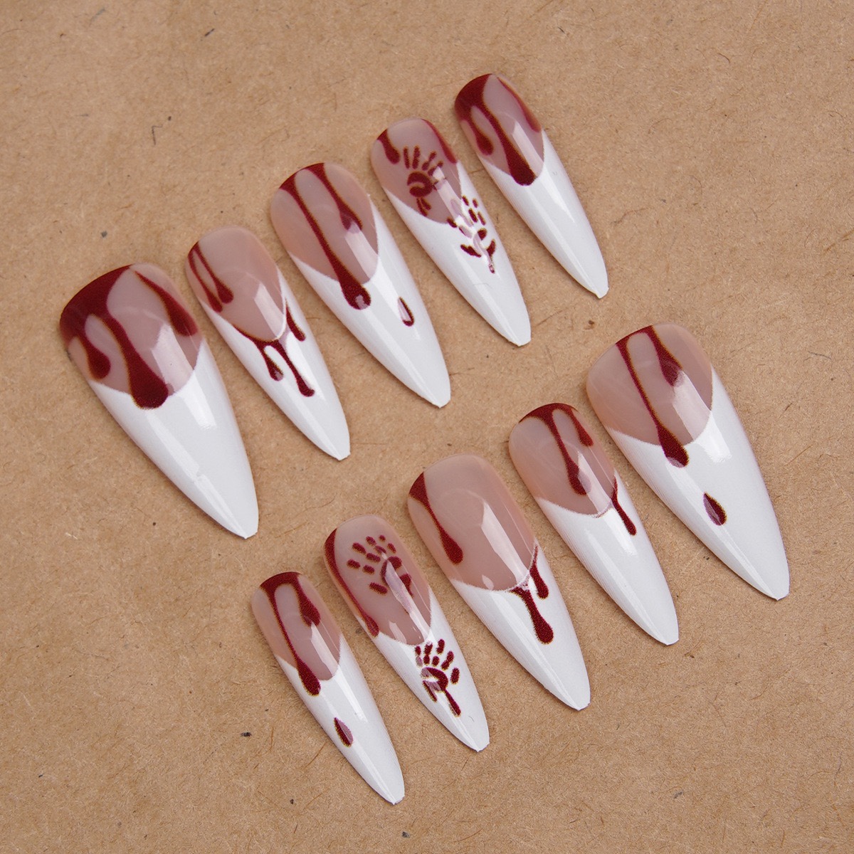 Halloween Blood Long Nails