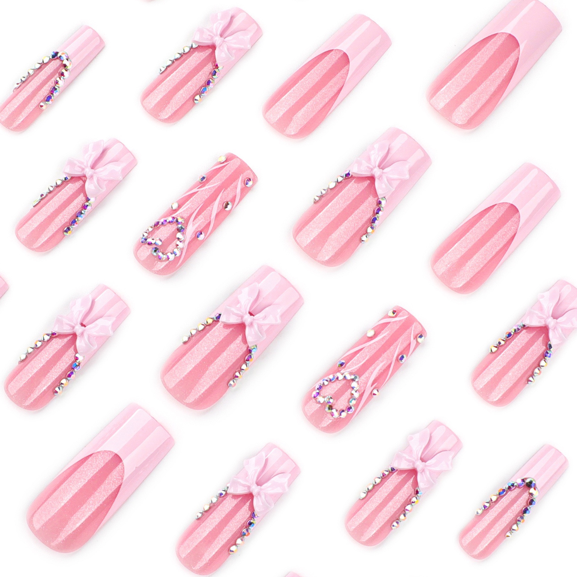 Pink Diamond Long Nails