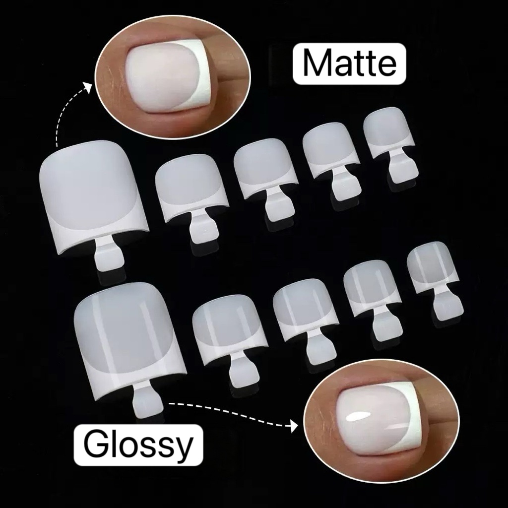 Pure White French Tips Toe Nails