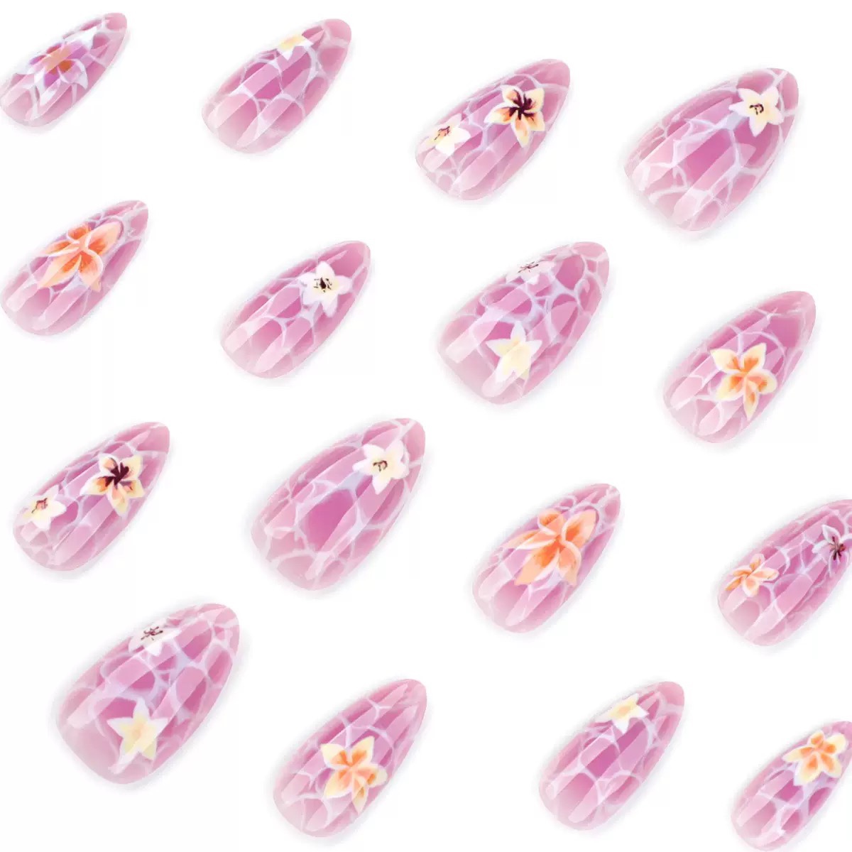 Pink Sea wave Medium Nails