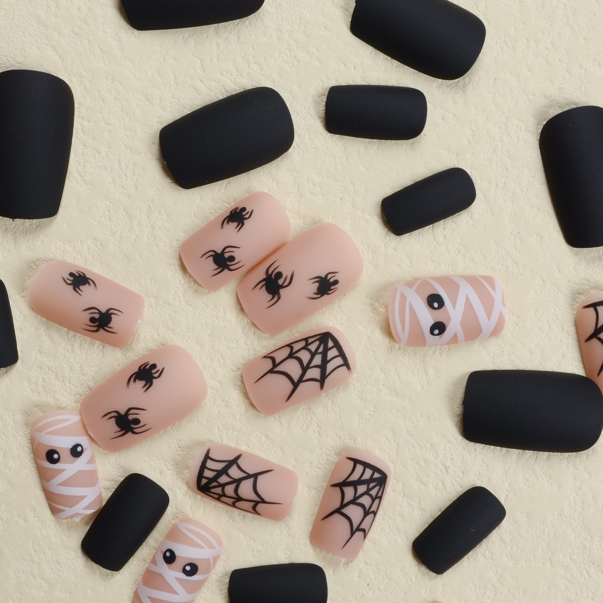 Spider Web Halloween Medium Nails