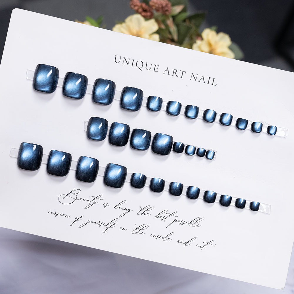 Dark Navy Toe Nails 32pcs