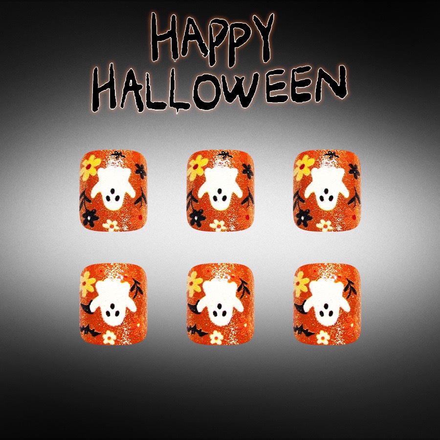 Halloween Pumpkin Toe Nails