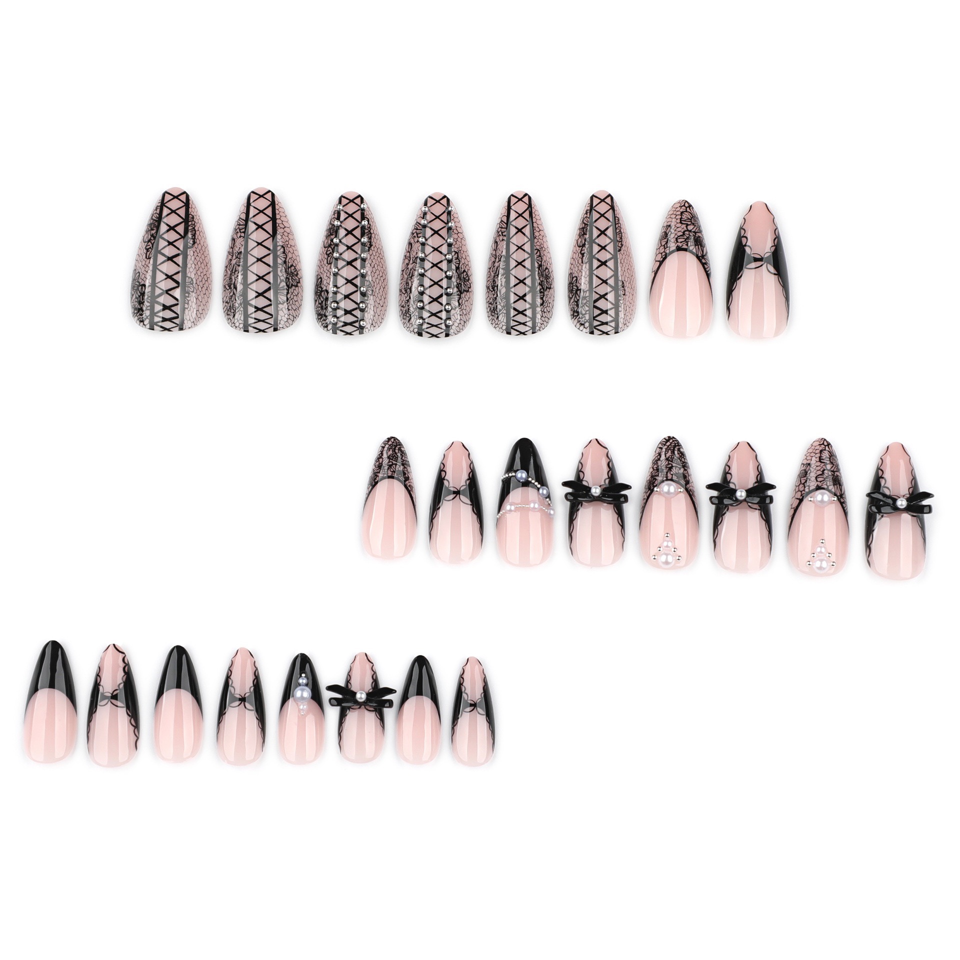 Y2K Lace Medium Nails