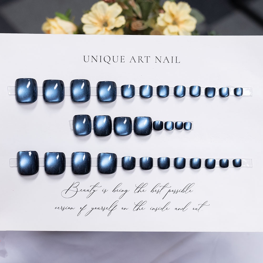 Dark Navy Toe Nails 32pcs