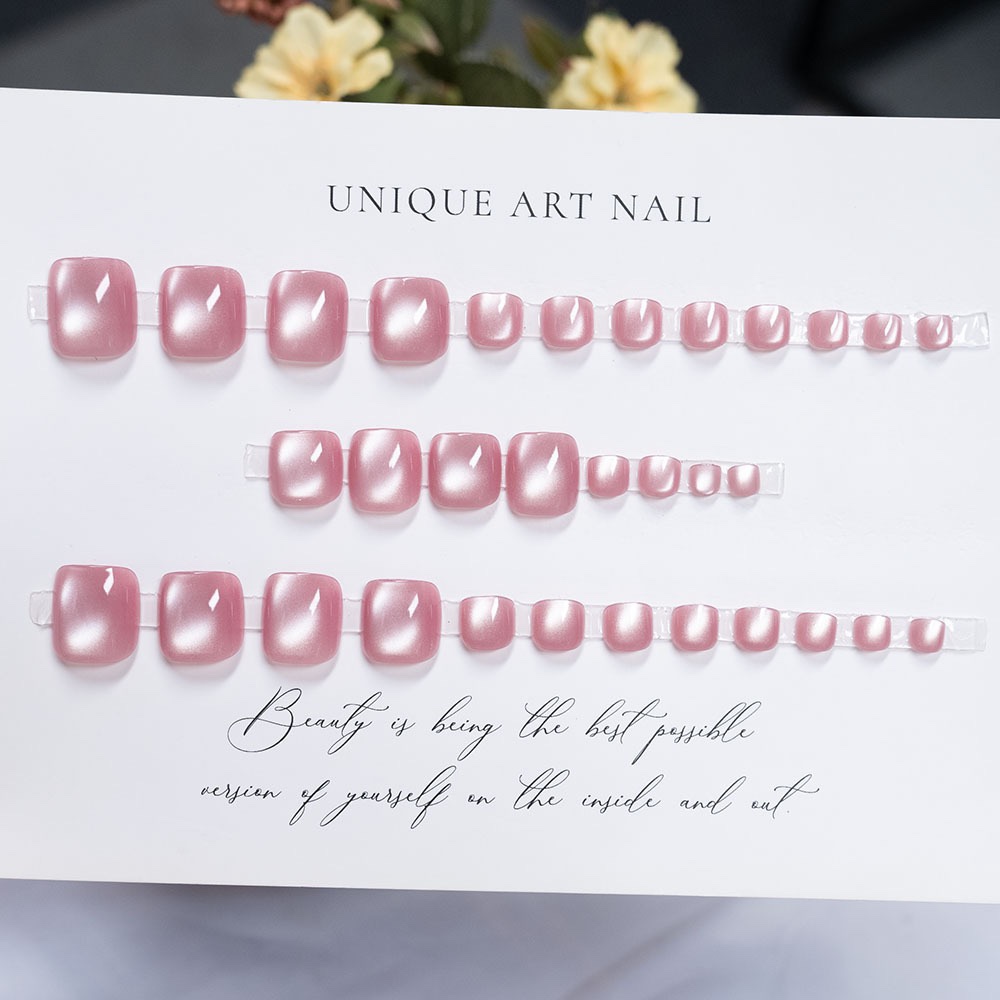 Rose Sakura Cat Eyes Toe Nails 32pcs