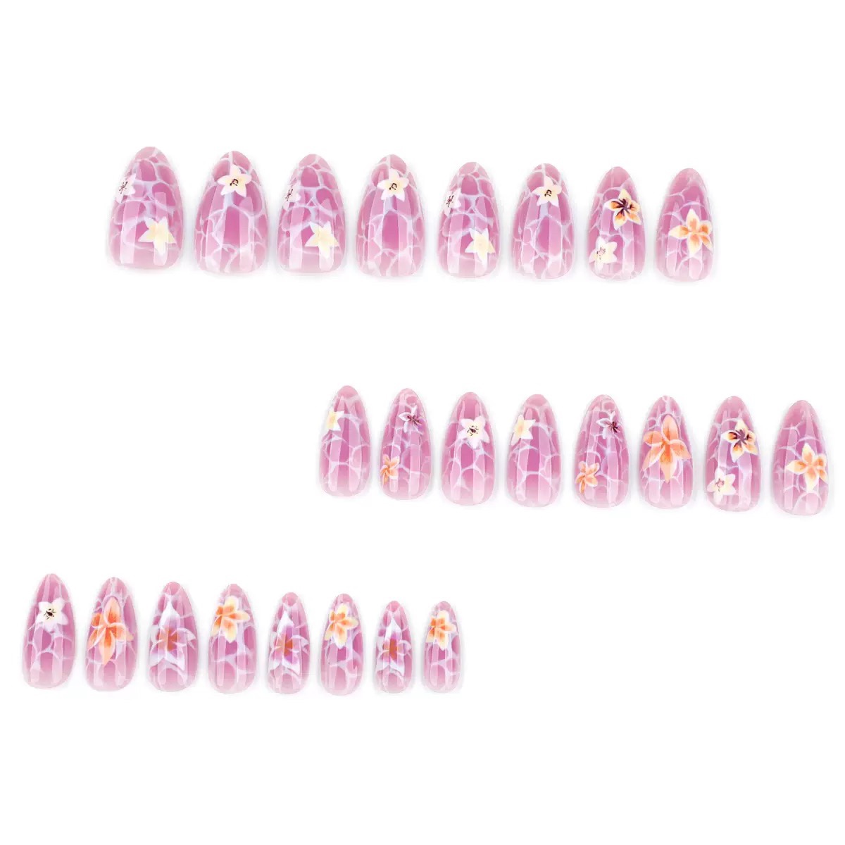 Pink Sea wave Medium Nails