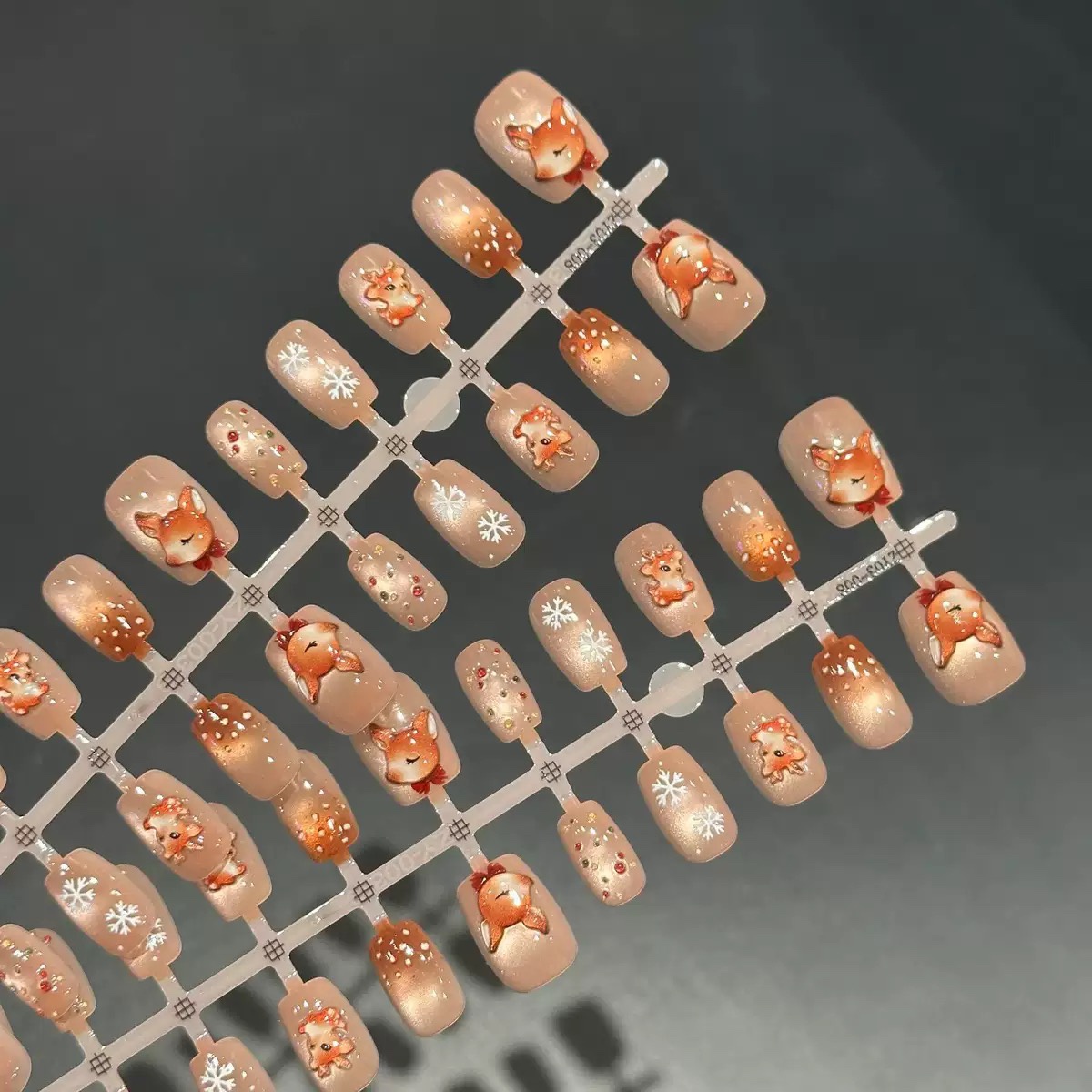 Christmas Snowflake Short Nails 30Pcs