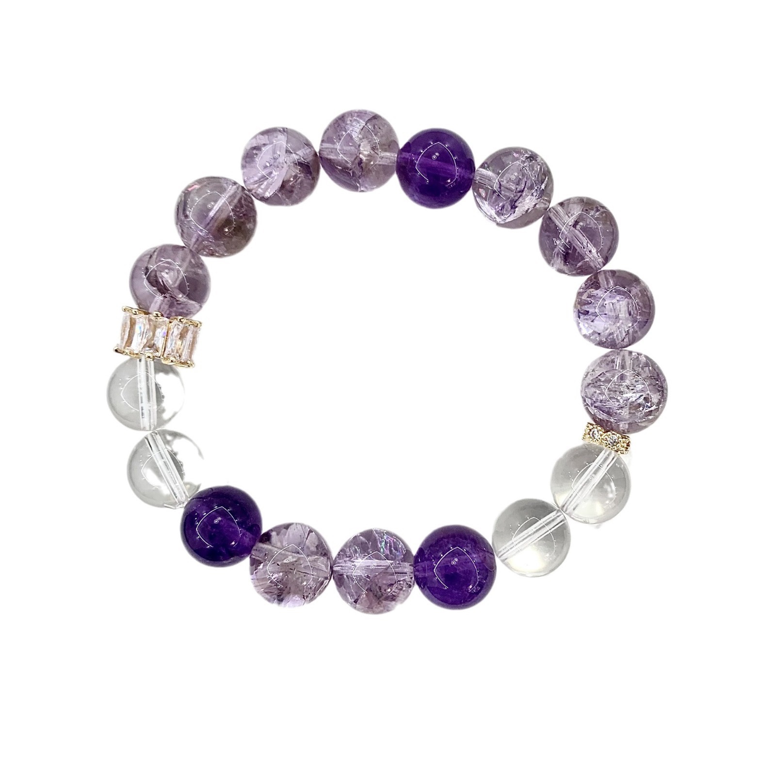Bead Bracelet Natural Purple Stone