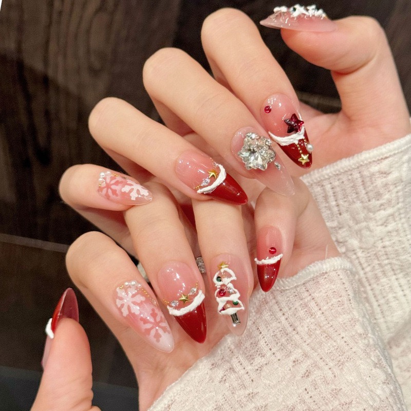 3D Christmas Handmade Nails