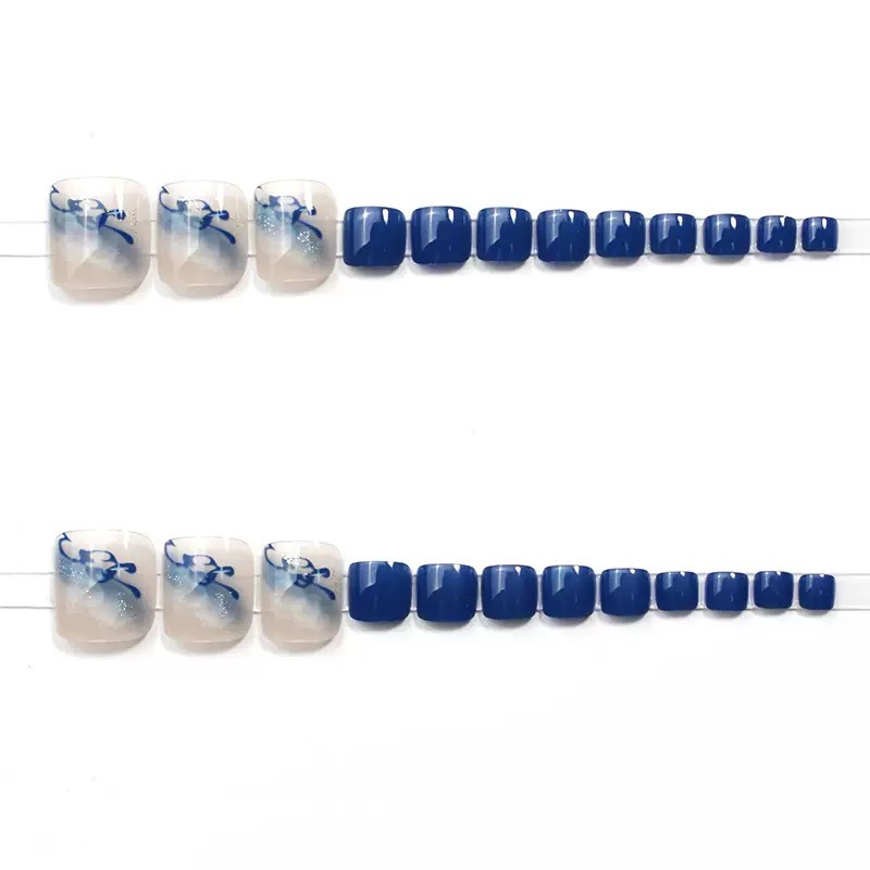 Ocean Heart Toe nails