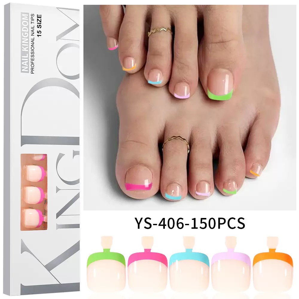 Rainbow Toe Nails 150 pcs