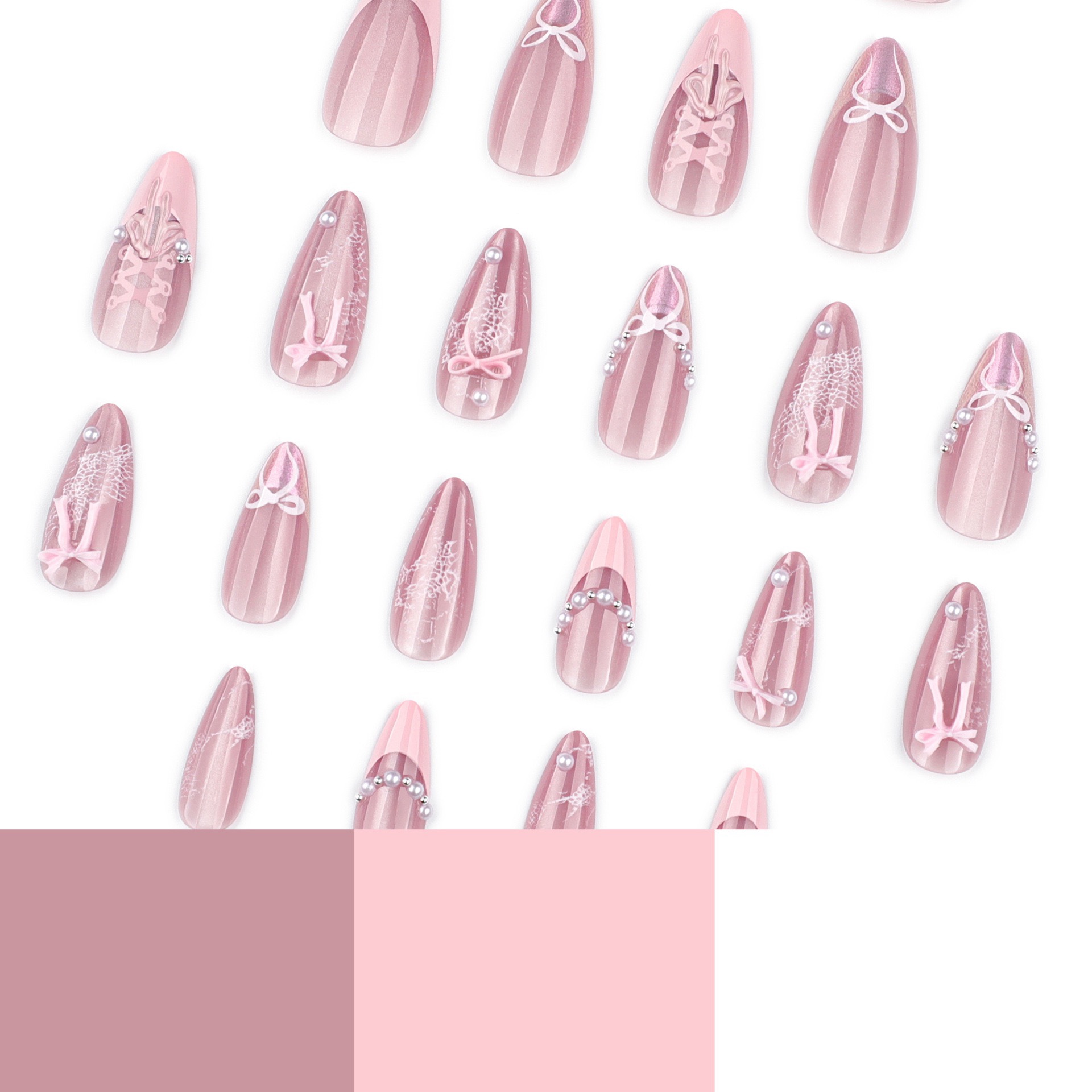 Elegant Ballet Shoes Tips Medium Nails