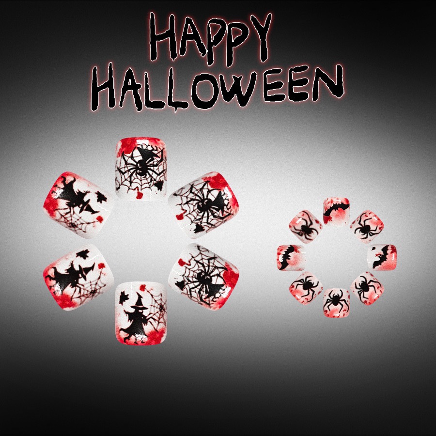 Halloween Spider Toe Nails