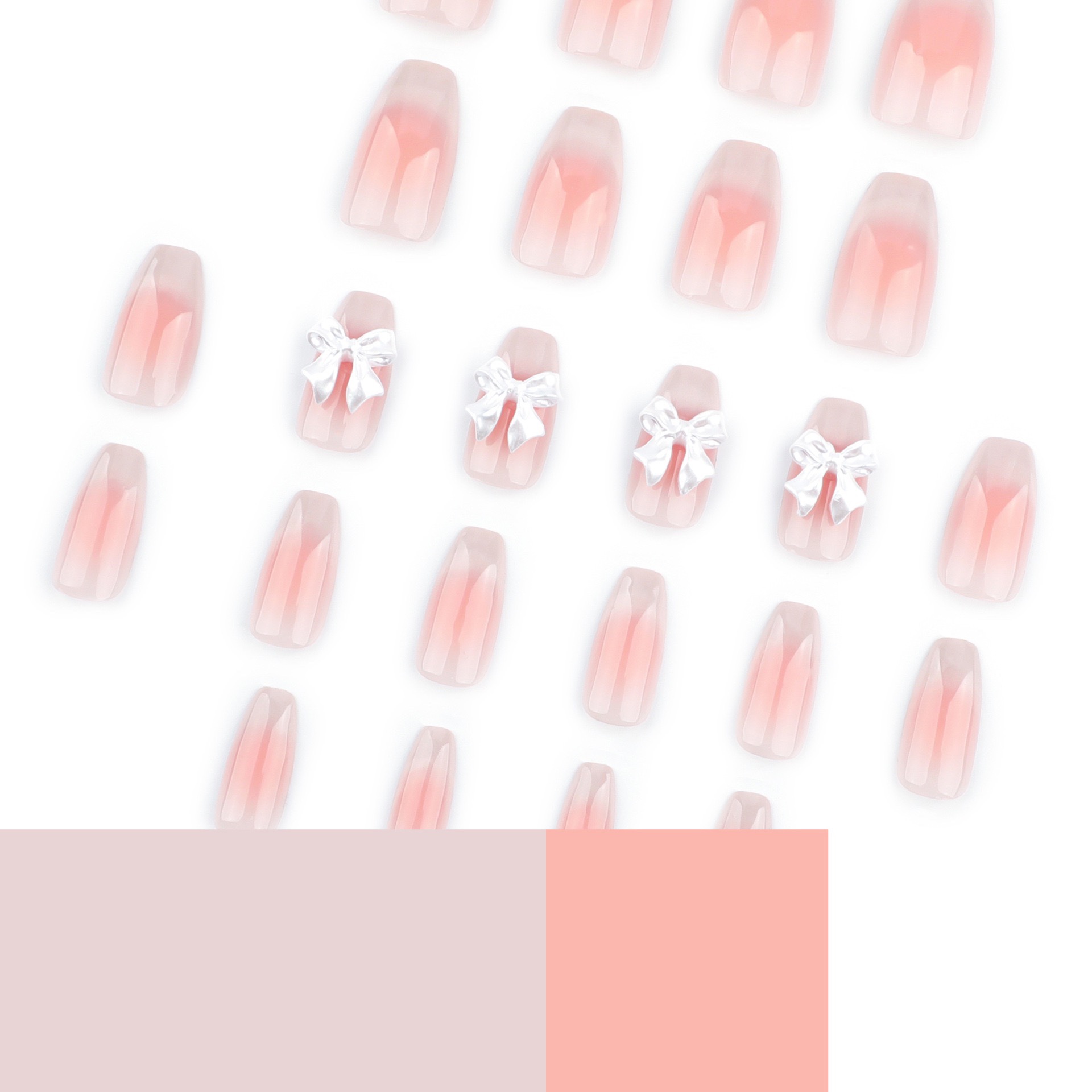 Blushes Bow Medium Nails