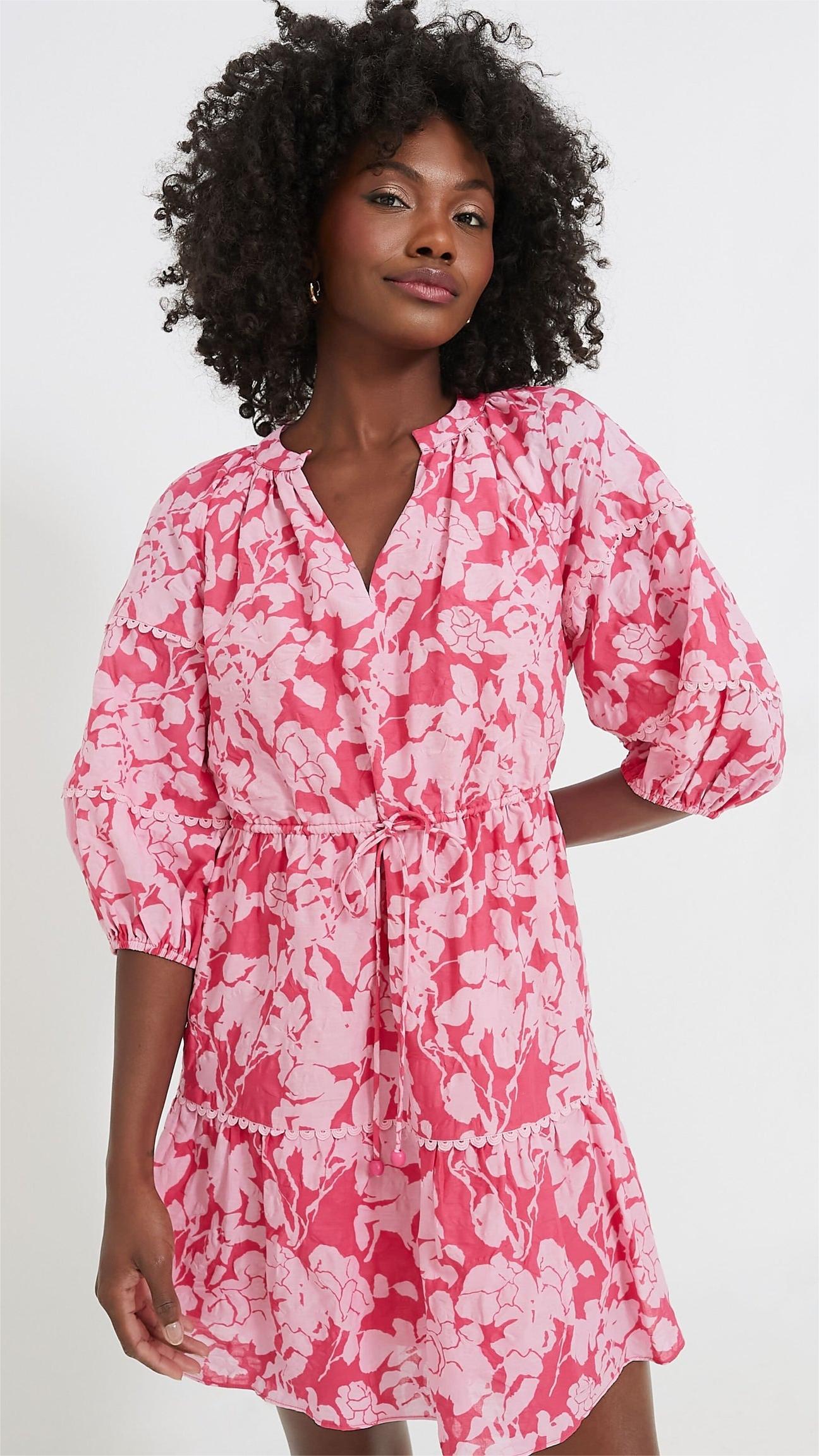 🎁💝Pink Floral Matilda Mini Dress