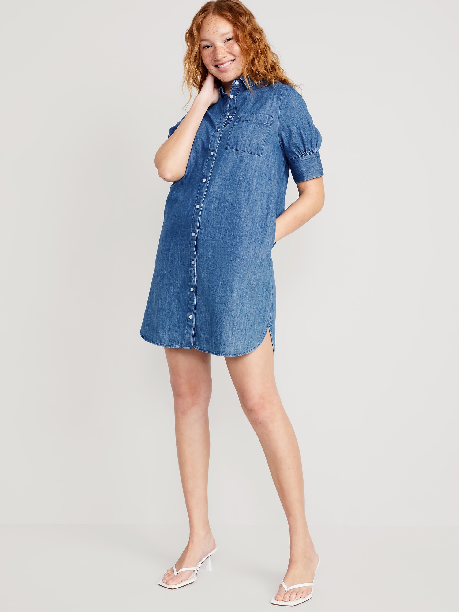 SHORT-SLEEVE SHIRT DRESS (40% OFF TODAY)