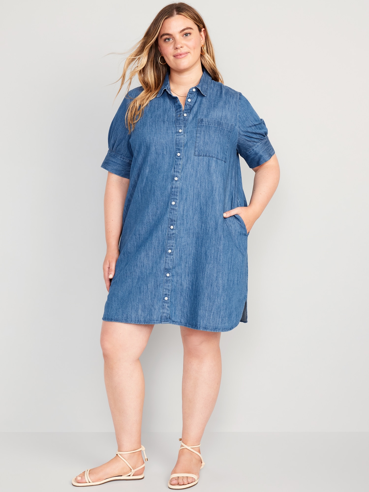 SHORT-SLEEVE SHIRT DRESS (40% OFF TODAY)
