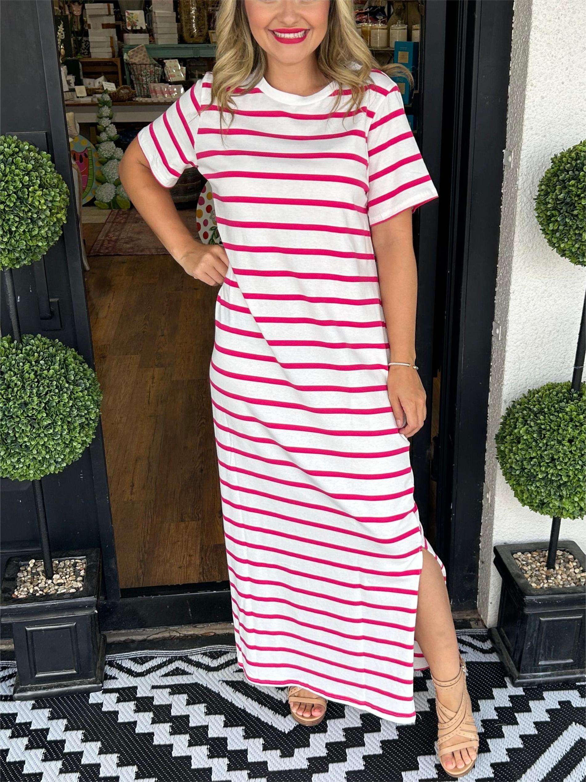 NEW🔥 WOMEN'S SUMMER STRIPED T-SHIRT DRESS (BUY 2 FREE SHIPPING)