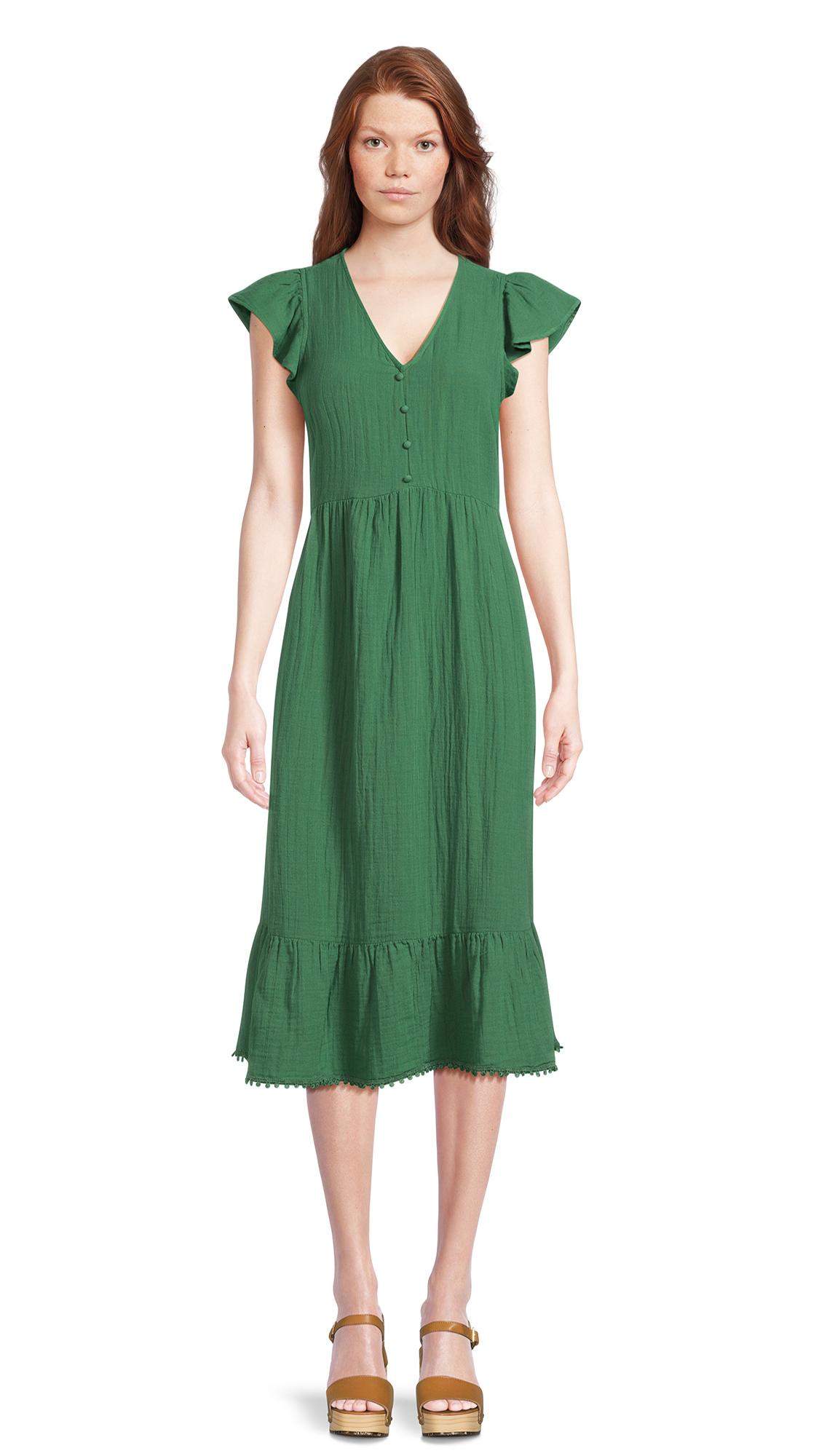 🎁💝Women's Flutter Sleeve Midi Dress