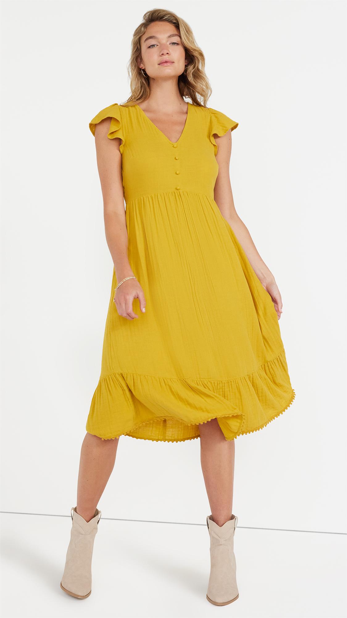 🎁💝Women's Flutter Sleeve Midi Dress