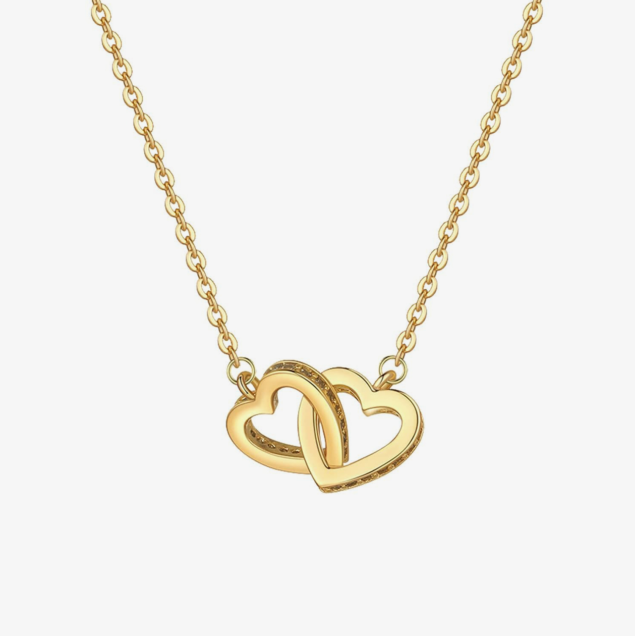 For Granddaughter - Love Made You My Granddaughter Heart-to-Heart Necklace