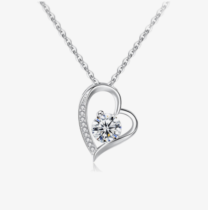 For Wife - Love From Husband Diamond Heart Necklace