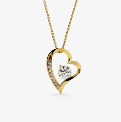 For Love - I Love You Always & Forever Diamond Heart Necklace