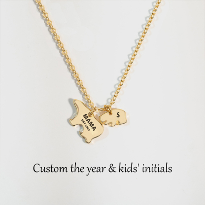 For Mother - You Are The Best Mama Bear In The World Initials Custom Necklace