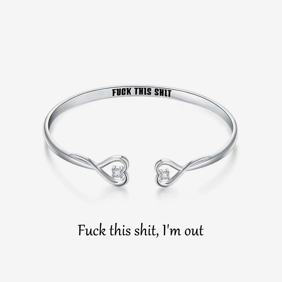Fuck This Shit Double Hearts Bracelet