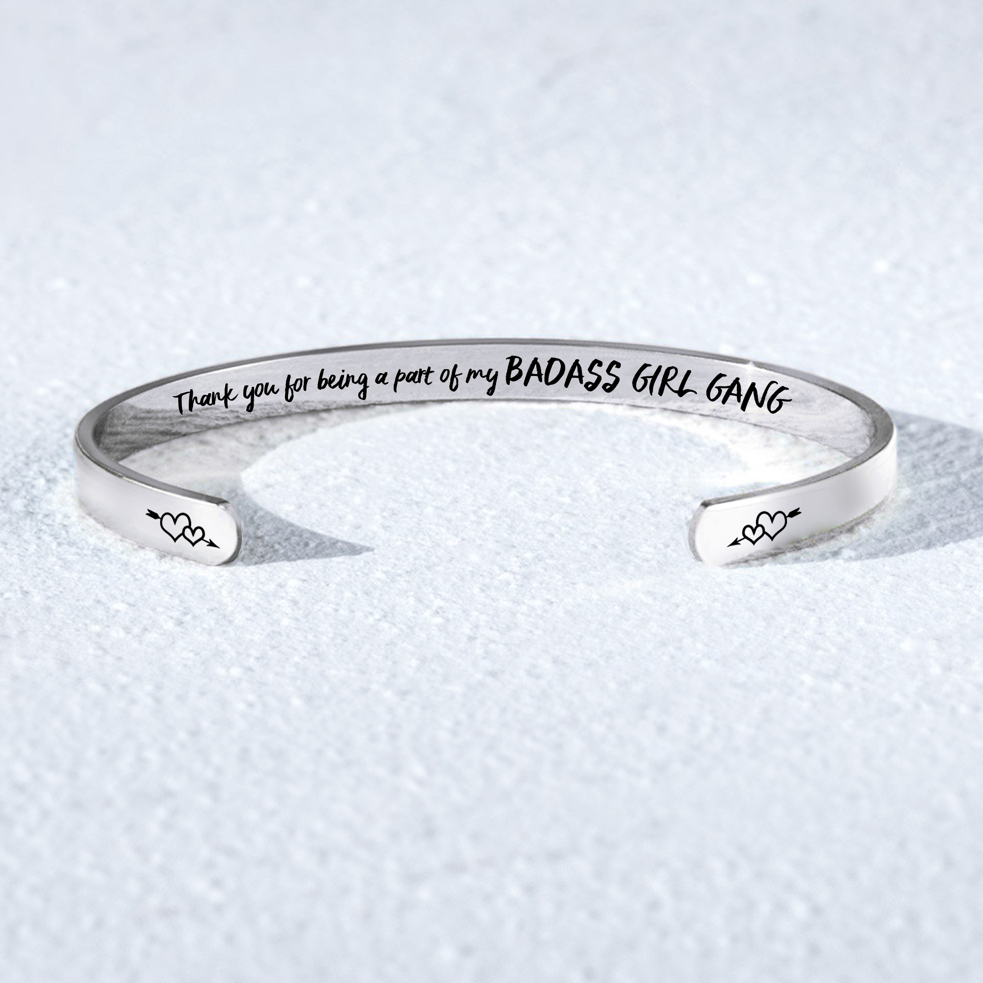 For Friend - Badass Girl Gang Double Heart Bracelet