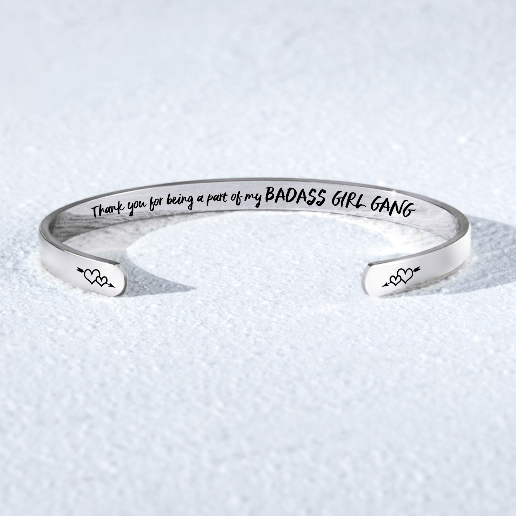 For Friend - Badass Girl Gang Double Heart Bracelet