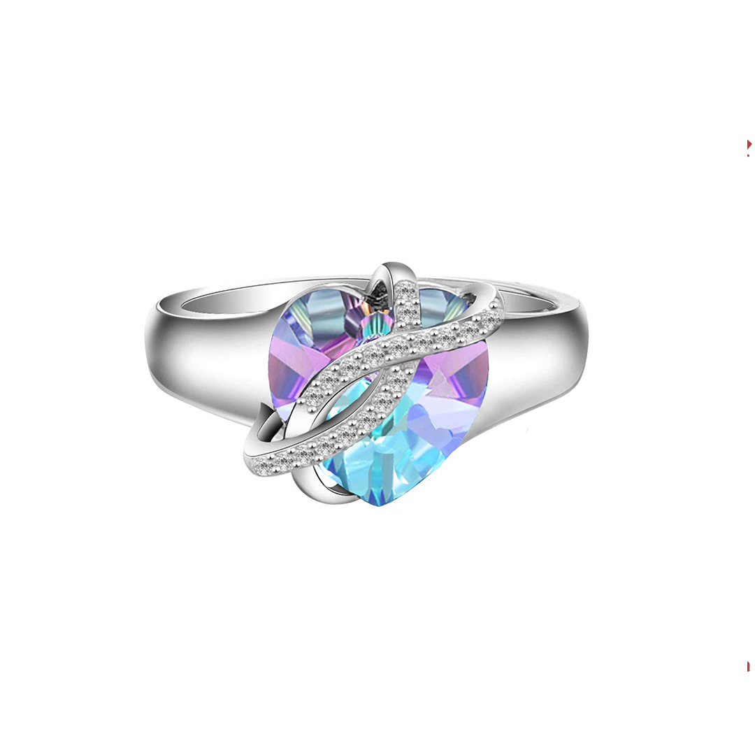 For Daughter-in-law - S925 Marriage Made Your Family Love Made You My Daughter Heart Crystal Ring