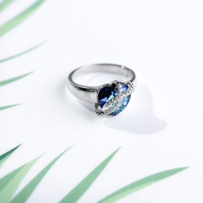 For Daughter-in-law - S925 Marriage Made Your Family Love Made You My Daughter Heart Crystal Ring