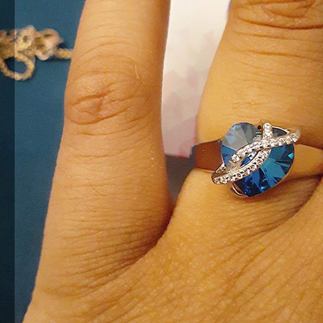 For Daughter-in-law - S925 Marriage Made Your Family Love Made You My Daughter Heart Crystal Ring