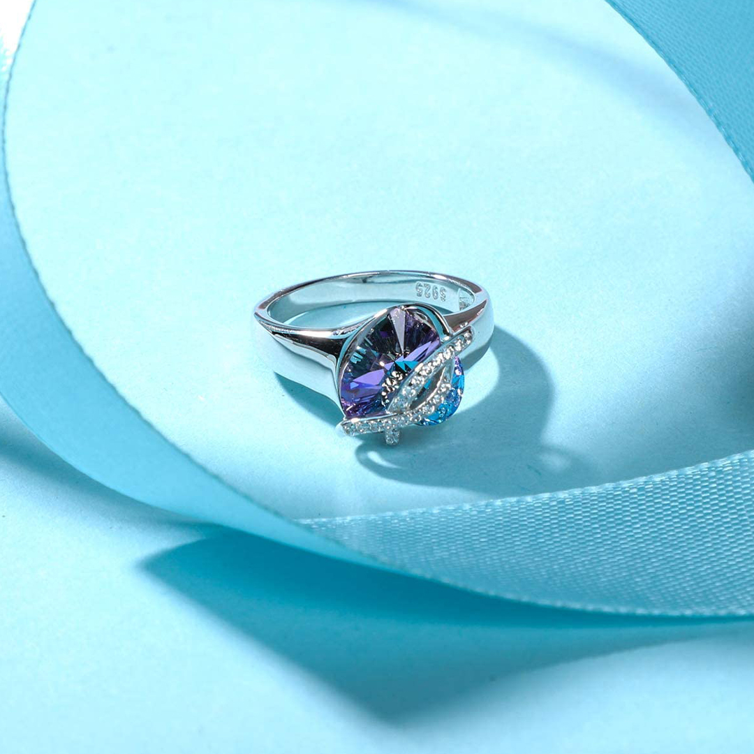 For Daughter-in-law - S925 Marriage Made Your Family Love Made You My Daughter Heart Crystal Ring