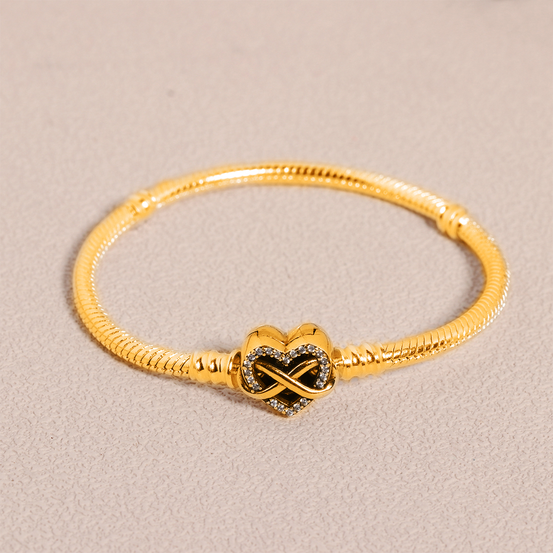 For Love - I Love You Until Infinity Runs Out Infinite Love Snake Bone Chain Bracelet