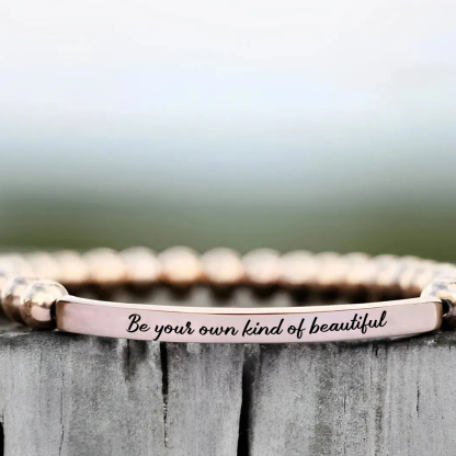 For friend- Be Yourself Bead Engraving Bracelet