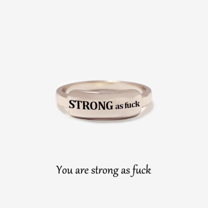 You Are Strong As Fuck Dainty Bar Ring