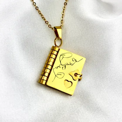 For Love - I Love You Endlessly Book Necklace