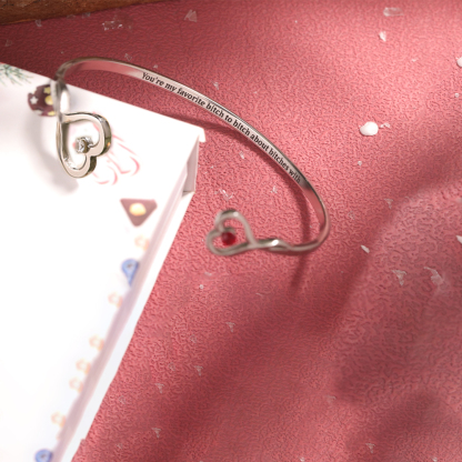 For Friend- You're My Favorite Bitch Double Hearts Custom Birthstones Bracelet