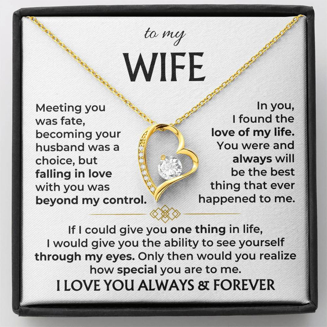 For Love - I Love You Always & Forever Diamond Heart Necklace