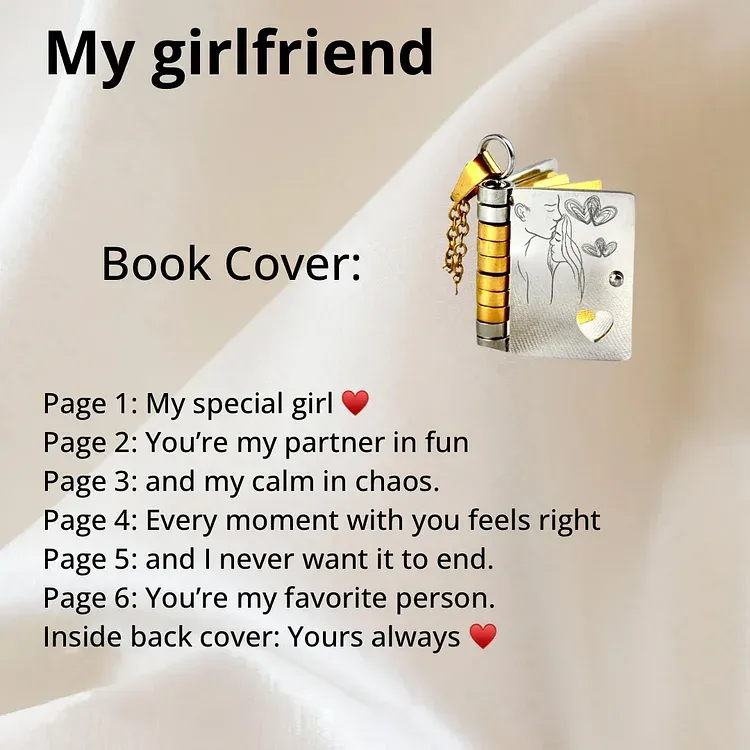 For Love - My Special Girl Book Necklace