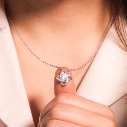 For Bonus Daughter - S925 Even though You're not My Blood I Love You as If You were Knot Necklace
