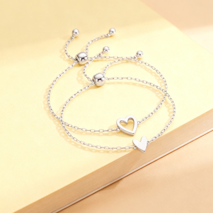 Mother And Daughter Heart Beat Bracelet