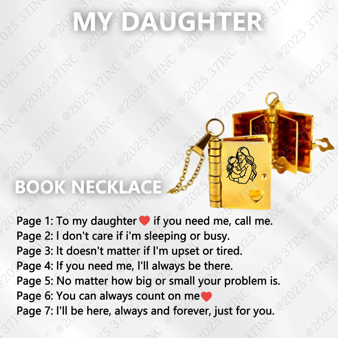 For Daughter - I'll Be Here Always & Forever Book Necklace