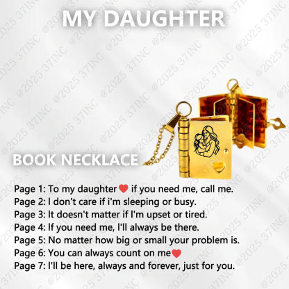 For Daughter - I'll Be Here Always & Forever Book Necklace