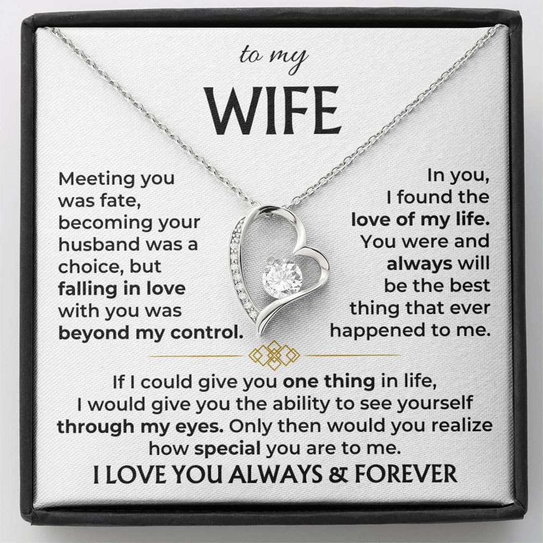 For Love - I Love You Always & Forever Diamond Heart Necklace