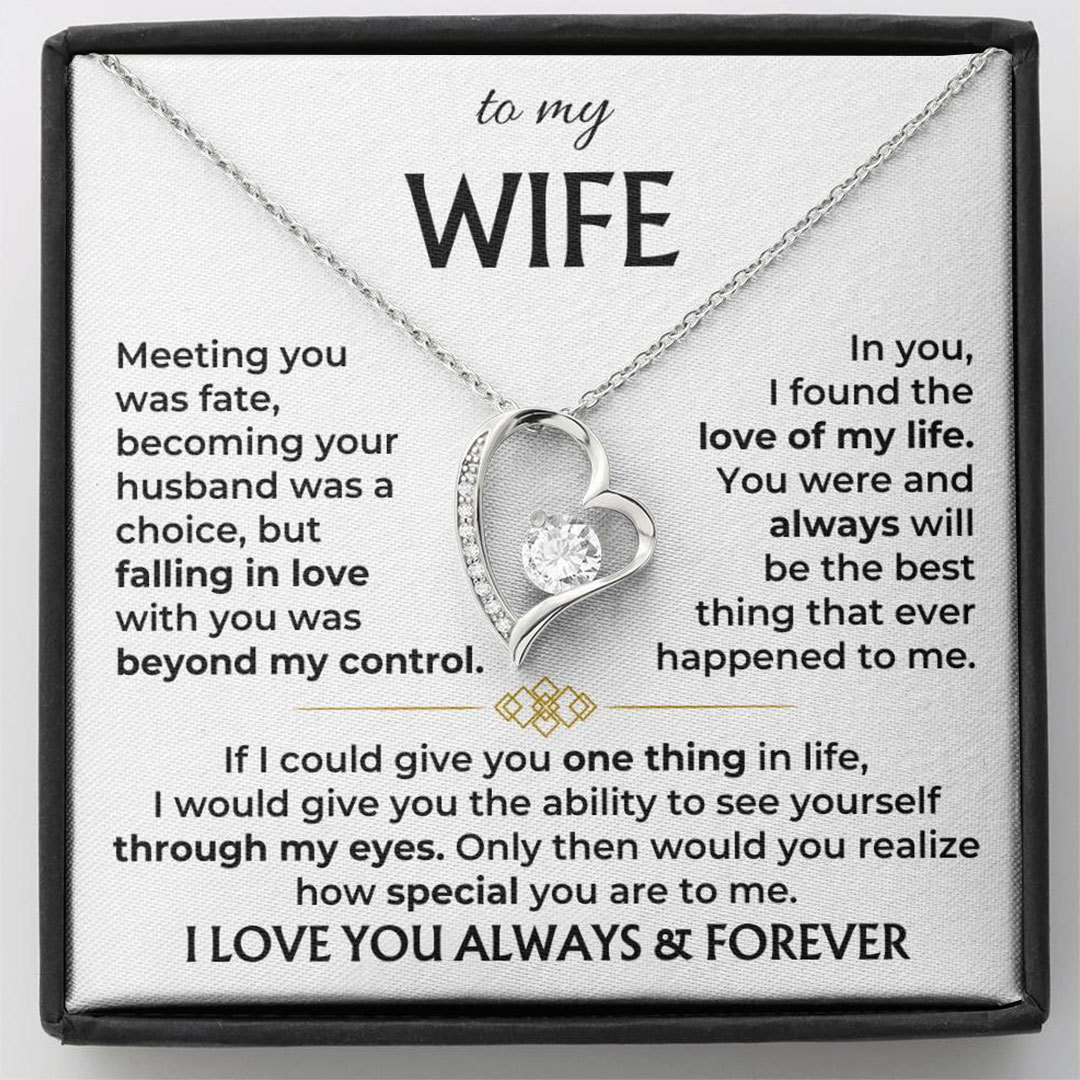 For Love - I Love You Always & Forever Diamond Heart Necklace