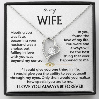 For Love - I Love You Always & Forever Diamond Heart Necklace